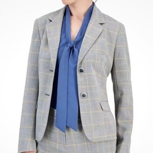 KASPER Women’s Grey Plaid Career Blazer [US 4]
